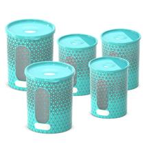 Kit potes mantimentos 5 peças - verde