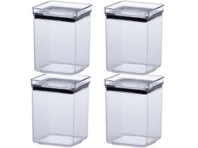 Kit Potes Mantimentos Hermético Quadrado Cozinha 4 Peças Kit Potes Mantimentos Hermético Quadrado Cozinha 4 Peças