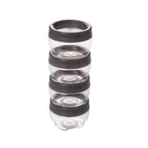 Kit potes multiuso organizador empilhavel gire trave 4pcs 155ml temperos