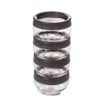 Kit potes multiuso organizador empilhavel gire trave 4pcs 220ml temperos
