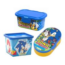 Kit Potes Organizador De Lancheira 3 Peças Escolar Multiuso