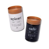 Kit Potes para Café e Açúcar Plug Plasútil Branco e Preto 17781-17782 Kit Potes para Café e Açúcar Plug Plasútil Branco e Preto 17781-17782