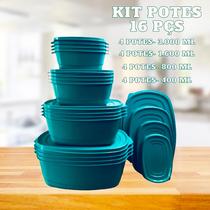 Kit Potes Para Cozinha 16 peças