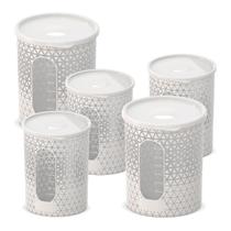 Kit potes para mantimentos 5 peças - branco