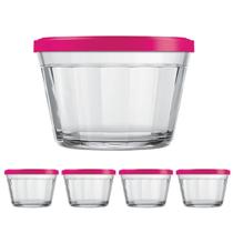 Kit Potes Pequeno Americano Tampa Cor Sortida 350ml - 4Un