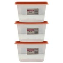 Kit Potes Plastico 3 Peças Sanremo 580ml Freezer Microondas