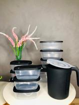 Kit potes plastico bpa free 10 pote + jarra 1,800