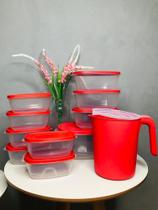 Kit potes plastico bpa free 10 pote + jarra 1,800