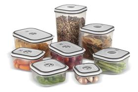 Kit Potes Plásticos Transparente Com Tampa Branca 8 Unidades