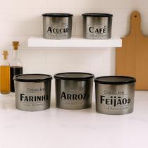Kit potes porta mantimentos 5pcs plastico multiuso classic line 2l decorado redondo Kit potes porta mantimentos 5pcs plastico multiuso classic line 2l decorado redondo