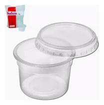 Kit potes redondo c/tampa para alimentos 24und de 350ml