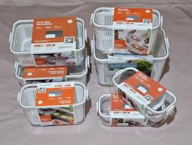 Kit potes slim multiuso 7 pçs pote hermetico