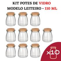 Kit Potes Temperos Condimentos Vidro Tipo Leiteira Cozinha - Senhora Madeira