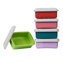 Kit Potes Vasilhas De Plástico 750 ml Colorido 5 Peças Kit Potes Vasilhas De Plástico 750 ml Colorido 5 Peças