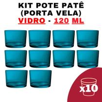 Kit Potes Vidro Patê Ciano 120ml (10 unidades)