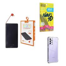 Kit Power Bank 10.000Mah + Capa Samsung A52S5G + Película 9D