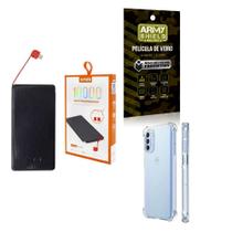 Kit Power Bank 10.000mAh + Capinha Motorola G41 + Película 3D - Armyshield