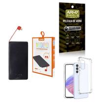 Kit Power Bank 10.000mAh + Capinha Samsung A53 + Película 3D