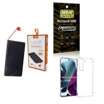 Kit Power Bank 5.000mAh + Capinha Motorola G200 + Película 3D - Armyshield