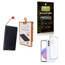 Kit Power Bank 5.000mAh + Capinha Samsung A53 + Película 3D