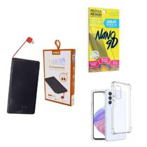 Kit Power Bank 5.000Mah + Capinha Samsung A53 + Película 9D