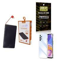 Kit Power Bank 5000Mah + Capinha Samsung A235G + Película 3D