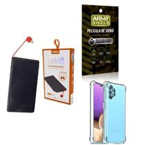 Kit Power Bank 5000Mah + Capinha Samsung A325G + Película 3D