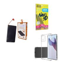 Kit Power Bank 5K + Capa Motorola Edge30Fusion + Película 9D