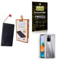 Kit Power Bank 5K + Capa Xiaomi Redminote10Pro + Película 3D