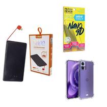 Kit Power Bank 5K + Capinha Motorola Edge30Neo + Película 9D