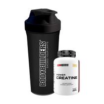 Kit Power Creatina 300g em pó + Shakeira 600ml - Ganho de Força e Resistencia Muscular-