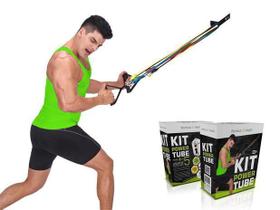 Kit Power Tube Elastico 11 Itens Musculação Funcional