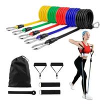 Kit Power Tube Elástico Extensor 11 Peças Treinamento Pilates Fitness Funcional Kit Power Tube Elástico Extensor 11 Peças Treinamento Pilates Fitness Funcional