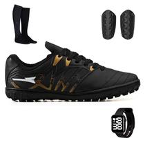 Kit pra Jogo Society Chuteira + Meião, Caneleira e Relógio