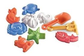 Kit Praia Areia Forminhas Modelar Para Crianças Com 10 Peças Kit Praia Areia Forminhas Modelar Para Crianças Com 10 Peças