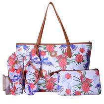 Kit Praia Bolsa Chinelo Necessaire com Estampa Tropical Qualidade e Versatilidade em um Só Produto - LIRASOL