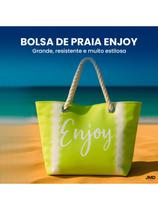 Kit Praia Completo Bolsa + Necessaire + Manta Estampa Enjoy