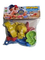 Kit Praia E Areia Com Forminhas Para Modelar 10 Peças