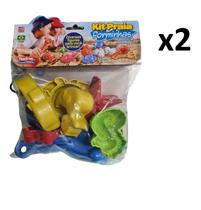 Kit Praia e Areia Forminha Modelar 10 Peças - Plasbrink Kit Praia e Areia Forminha Modelar 10 Peças - Plasbrink