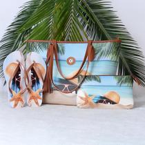 Kit Praia Feminino: Bolsa + Chinelo + Nécessaire Estilo e Praticidade