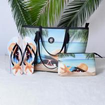 Kit Praia Feminino: Bolsa + Chinelo + Nécessaire Estilo e Praticidade