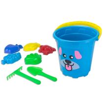 Kit Praia Infantil Baldinho De Praia + 7 Acessórios Cãozinho - NIG Brinquedos