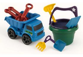 Kit Praia Infantil Caminhãozinho Balde Areia Moldes 7 Pçs Kit Praia Infantil Caminhãozinho Balde Areia Moldes 7 Pçs