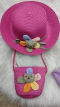 Kit Praia Infantil Princesinha Chapéu + Bolsa