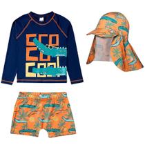 Kit Praia Kids Camiseta + Sunga + Boné Tip Top Dino UV50+ 3535142