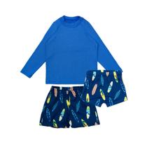 Kit Praia Menino Blusa Proteção Uv+ Sunga + Bermuda Infantil