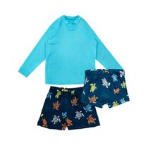 Kit Praia Menino Blusa Proteção Uv+ Sunga + Bermuda Infantil