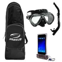 Kit Praia Mergulho Completo, Máscara Snorkel Mochila E Capa - NETDIVE