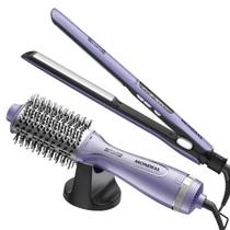 Kit Prancha Chapinha Escova Secadora Mondial Space Shine P26 ES21 Bivolt Íons Profissional