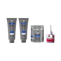 Kit Prancha E Escova 3 Em 1 Maxihair Shamp+Cond+Masc+Rep Kit Prancha E Escova 3 Em 1 Maxihair Shamp+Cond+Masc+Rep